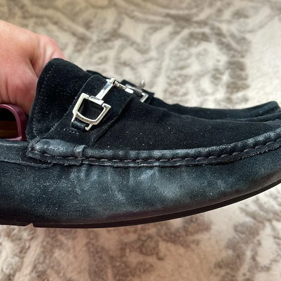 Gucci black Suede Driver loafers size 8